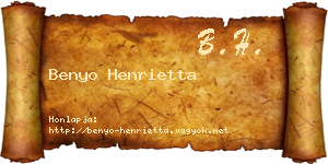 Benyo Henrietta névjegykártya